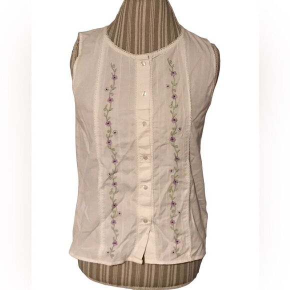 Aria size small top excellent condition drop ok embroidered flowers - Picture 1 of 1
